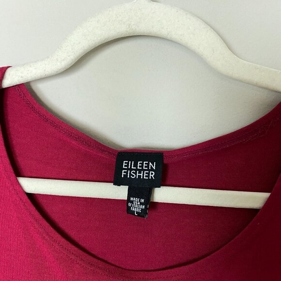 Eileen Fisher Long Sleeve Shirt Stretchy Jersey Knit Womens Large - Picture 4 of 8